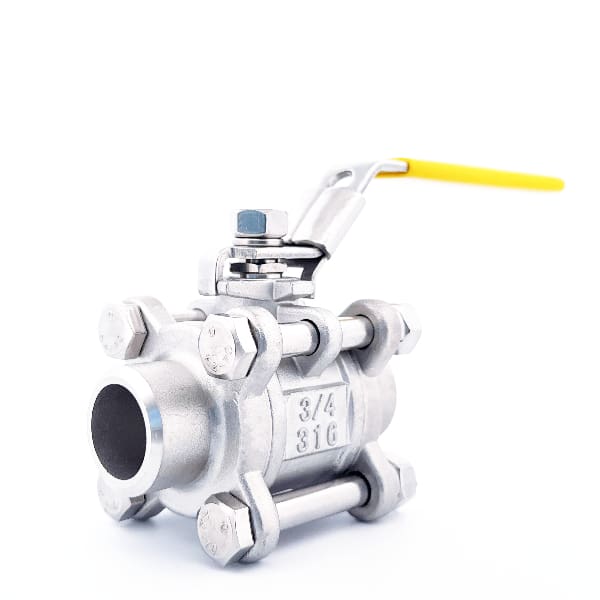 Butt Weld Ball Valve 316 Stainless Steel 3 Piece